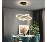 ksxnkhk Suspension Moderne à Deux Niveaux avec Anneaux LED et Boules de Cristal, Applique Murale réglable, Ambiance chaleureuse