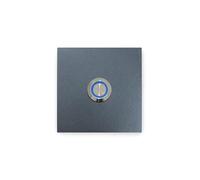 KTC-Home Sonnette de porte de qualité supérieure - Anthracite - Bouton poussoir LED bleu - Dimensions : 7 x 7 cm - RAL 7016 - Résistant aux UV et aux intempéries - Revêtement par pulvérisation