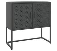KTHLBRH Armoire de salon, salle à manger, buffet, anthracite, 75 x 35 x 75 cm, en acier, pour cuisine, salon, salle de séjour