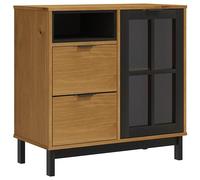 KTHLBRH Armoire pour salon, salle à manger, buffet, porte en verre, 80 x 40 x 80 cm, en pin massif, salon, cuisine, salle à manger