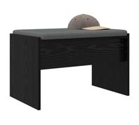 KTHLBRH Banc d'entrée en bois ingénierie chêne noir 63 x 38 x 40 cm | Coussin doux antidérapant, housse amovible, assise 60 x 38 cm, poids maximum 110 kg