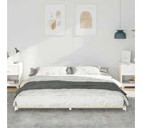 KTHLBRH Cadre de lit blanc 180 x 220 cm pin massif | Design moderne, assemblage facile, sans sommier tapissier, nettoyage facile, max. 220 kg