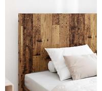 KTHLBRH Cadre de lit en bois vieilli avec tête de lit et rangement | Sommier à lattes, bois ingénierie, 90 x 190 cm, 140 kg, design moderne