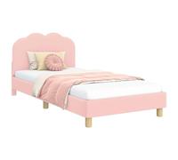 KTHLBRH Cadre de lit rose 80 x 200 cm Bou ois d'ingénierie, lattes incluses, sans sommier à ressort, charge maximale 140 kg