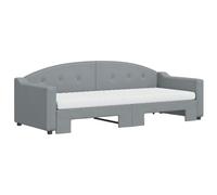 KTHLBRH Canapé-lit extensible gris clair 80 x 200 cm, tissu | 2 matelas en mousse, structure en bois et métal, canapé 2 en 1 et lit double