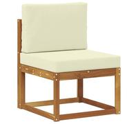 KTHLBRH Ensemble de canapés d'extérieur 6 pièces naturel et crème | Bois multicouche, structure d'acacia, design à lattes, coussins amovibles, 660 kg