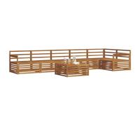 KTHLBRH Ensemble de canapés d'extérieur 7 pièces naturel | Osier tressé, rotin résistant, coussins inclus, pour jardin et terrasse
