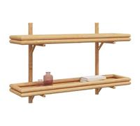KTHLBRH Étagère murale en bambou marron 100 x 26 x 60 cm | Design mural élégant, pratique pour le salon, étagère pour livres et décorations