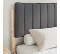 KTHLBRH Lit avec tête de lit revêtue gris foncé 135 x 190 cm | Cadre en bois massif de pin, tête de lit rembourrée, assemblage facile, housse lavable