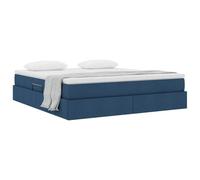 KTHLBRH Lit coffre 180 x 200 cm avec matelas bleu | Levage hydraulique, cadre en métal, super king size, max 280 kg