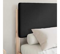KTHLBRH Lit double 135 x 190 cm en pin massif noir | Tête de lit rembourrée, mousse, pas de sommier tapissier, base à lattes, facile à nettoyer