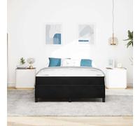 KTHLBRH Lit double 160 x 200 cm avec matelas noir | Design minimaliste, tissu doux, structure robuste, adapté aux chambres modernes