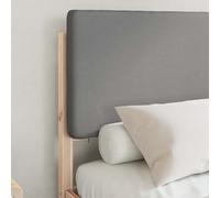 KTHLBRH Lit en bois avec tête de lit rembourrée, gris clair, 120 x 200 cm | Pin massif, mousse amovible, base à lattes, pas de sommier tapissier, facile à nettoyer