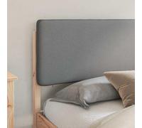 KTHLBRH Lit en pin massif gris clair 180 x 200 cm | Tête de lit rembourrée, aucun sommier nécessaire, facile à monter, housse lavable