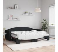 KTHLBRH Lit gigogne avec matelas noir 80 x 200 cm tissu Struttura del letto dell'hotel Telaio per Camera da letto Cornice da letto per soggiorno Adatto per Camera da letto