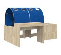 KTHLBRH Lit haut avec bureau 3 pièces chêne sonoma et bleu | Bois d'ingénierie, 193 x 133,5 x 61 cm, charge maximale 120 kg, montage facile