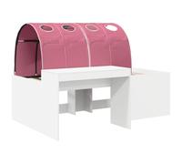 KTHLBRH Lit mezzanine blanc et rose 3 pièces | Bois d'ingénierie, structure 193 x 133,5 x 61 cm, charge maximale 120 kg, utilisation en intérieur