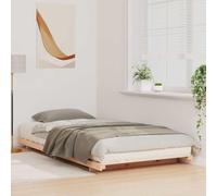 KTHLBRH Lit plateforme en pin massif marron 80 x 210 cm | Design contemporain, assemblage facile, sans sommier tapissier, nettoyage facile, charge 110 kg