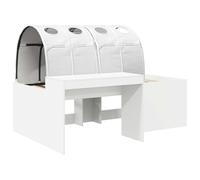 KTHLBRH Lit surélevé pour enfants avec bureau blanc 3 pièces | Bois d'ingénierie, 193 x 133,5 x 61 cm, 120 kg, montage facile, utilisation en intérieur