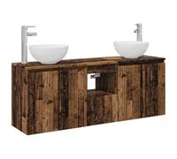 KTHLBRH Lot de 3 armoires de salle de bain en bois 49,5 x 35 x 63 cm | Montage mural, portes à 90 degrés, 1 tiroir, bois ingénié, acier, usage intérieur, nettoyage facile