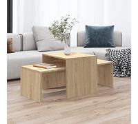 KTHLBRH Lot de tables basses chêne Sonoma 100 x 48 x 40 cm en aggloméré, table basse de salon, tables basses pour une atmosphère accueillante