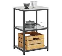 KTHLBRH Meuble de cuisine Hattem argenté 60 x 50 x 92 cm en acier | Étagères en panneaux, structure robuste, montage facile, utilisation extérieure, rangement moderne