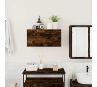 KTHLBRH Meuble de salle de bain chêne fumé 60 x 25 x 30 cm aggloméré | Portes avec amortisseur, installation flexible, utilisation dans la cuisine et le salon, capacité 60 kg