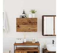 KTHLBRH Meuble de salle de bain en bois vieilli, 60 x 25 x 40 cm, aggloméré | Portes avec amortisseur, installation à droite ou à gauche, rangement pour salle de bain et cuisine