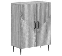 KTHLBRH Meuble de salle de bain Haarlem Sonoma gris 59,5 x 31 x 80 cm Bois | Porte réversible, poignée noire en métal, design compact, nettoyage facile, ligne moderne