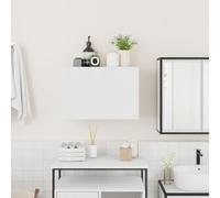 KTHLBRH Meuble de salle de bain mural blanc 60 x 25 x 40 cm aggloméré | Portes avec amortisseur, installation murale, capacité de 60 kg, pour salle de bain et cuisine