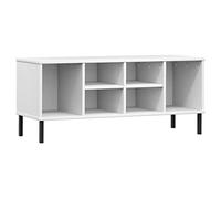 KTHLBRH Oslo Meuble à chaussures avec pieds en métal blanc 106 x 35 x 45 cm Bois massif OSLO étagère pour chaussures, armoire à chaussures, armoire à chaussures, meuble à chaussures, armoire à