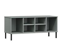 KTHLBRH Oslo Meuble à chaussures avec pieds en métal gris 106 x 35 x 45 cm Bois massif OSLO étagère pour chaussures, armoire à chaussures, armoire à chaussures, meuble à chaussures, armoire à