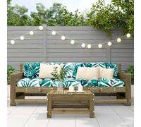 KTHLBRH Repose-pieds de jardin 62 x 30 x 32 cm en bois de pin | Bois imprégné sous vide, design à lattes, modulaire, utilisation polyvalente, max 110 kg
