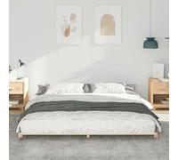 KTHLBRH Structure de lit en pin massif marron 200 x 220 cm | Design bas, montage simple, sans sommier tapissier, capacité 220 kg, nettoyage facile