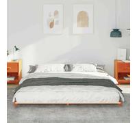 KTHLBRH Structure de lit marron ciré 180 x 210 cm en pin massif | Design contemporain, montage facile, sans sommier tapissier, nettoyage facile, max. 220 kg