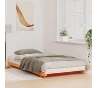 KTHLBRH Structure de lit marron ciré 80 x 200 cm en pin massif | Design moderne, assemblage facile, sans sommier tapissier, nettoyage facile, 110 kg