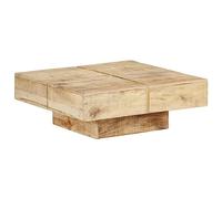 KTHLBRH Table basse 80 x 80 x 28 cm en bois massif de mangue, table basse de salon, tables basses, tables de salon pour une atmosphère accueillante