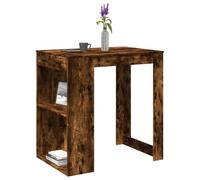 KTHLBRH Table de bar en chêne fumé 102 x 70 x 103,5 cm avec 2 étagères et 1 tiroir de rangement pour cuisine, salon, salle à manger, durable, robuste, facile d'entretien, surface
