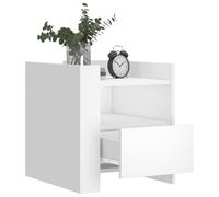 KTHLBRH Table de chevet blanche 45 x 50 x 50 cm aggloméré | Tiroir de rangement, plateau robuste, résistant à l'humidité, facile à nettoyer, charge maximale de 50 kg