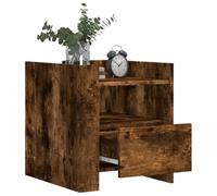 KTHLBRH Table de chevet chêne fumé 45 x 50 x 50 cm aggloméré | Grand tiroir, plateau robuste, résistant à l'humidité, nettoyage facile, 2 modes de montage
