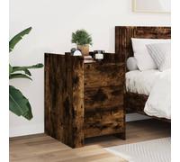 KTHLBRH Table de chevet chêne fumé 45 x 50 x 65 cm Bois multicouche | Trois tiroirs, capacité 50 kg, plateau supérieur 30 kg, assemblage requis