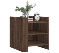 KTHLBRH Table de chevet chêne marron 45 x 50 x 50 cm Bois multicouche | Deux compartiments de rangement, plateau robuste, deux modes de montage, facile à nettoyer, charge maximale 65 kg