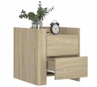 KTHLBRH Table de chevet chêne Sonoma 45 x 50 x 50 cm Bois multicouche | 2 tiroirs, charge maximale 50 kg, plateau supérieur 30 kg, assemblage requis