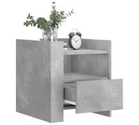 KTHLBRH Table de chevet gris ciment 45 x 50 x 50 cm | Tiroir de rangement en bois contreplaqué, charge maximale de 50 kg, pour chambre à coucher