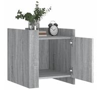KTHLBRH Table de chevet gris sonoma 45 x 50 x 50 cm en aggloméré | Bois multicouche, résistant à l'humidité, facile à nettoyer, compartiment de rangement, deux modes de montage