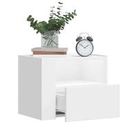 KTHLBRH Table de chevet murale blanche 45 x 30 x 35 cm | Bois multicouche, tiroir, charge maximale 50 kg, chambre ou salon