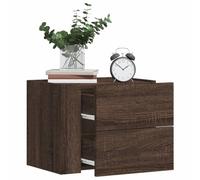 KTHLBRH Table de chevet murale chêne marron 45 x 30 x 35 cm | Bois multicouche, grand tiroir, charge maximale 50 kg, montage mural, deux modes d'installation