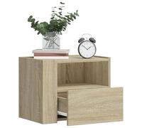 KTHLBRH Table de chevet murale chêne Sonoma 45 x 30 x 35 cm | Bois multicouche, tiroir large, deux modes de montage, charge maximale 50 kg