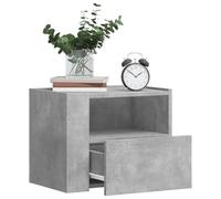 KTHLBRH Table de chevet murale, gris ciment, 45 x 30 x 35 cm | Bois multicouche, avec tiroir, charge maximale 50 kg, montage mural, pour chambre à coucher