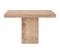 KTHLBRH Table de salle à manger carrée en bois massif de mangue, 120 x 120 | Finition et style rétro, artisanal, veinures uniques, base stable, couleur variée